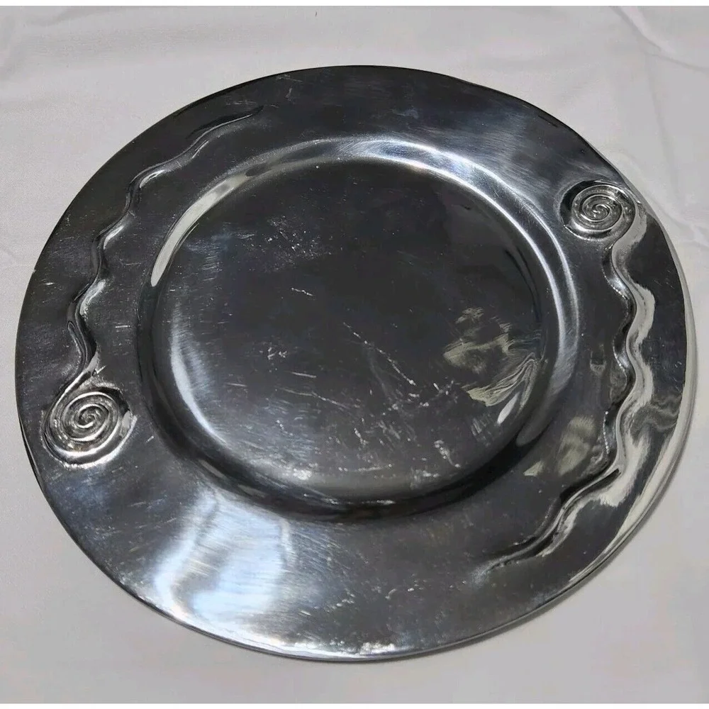 Holland‎ Boone Polished Pewter Plate Spiral Vintage